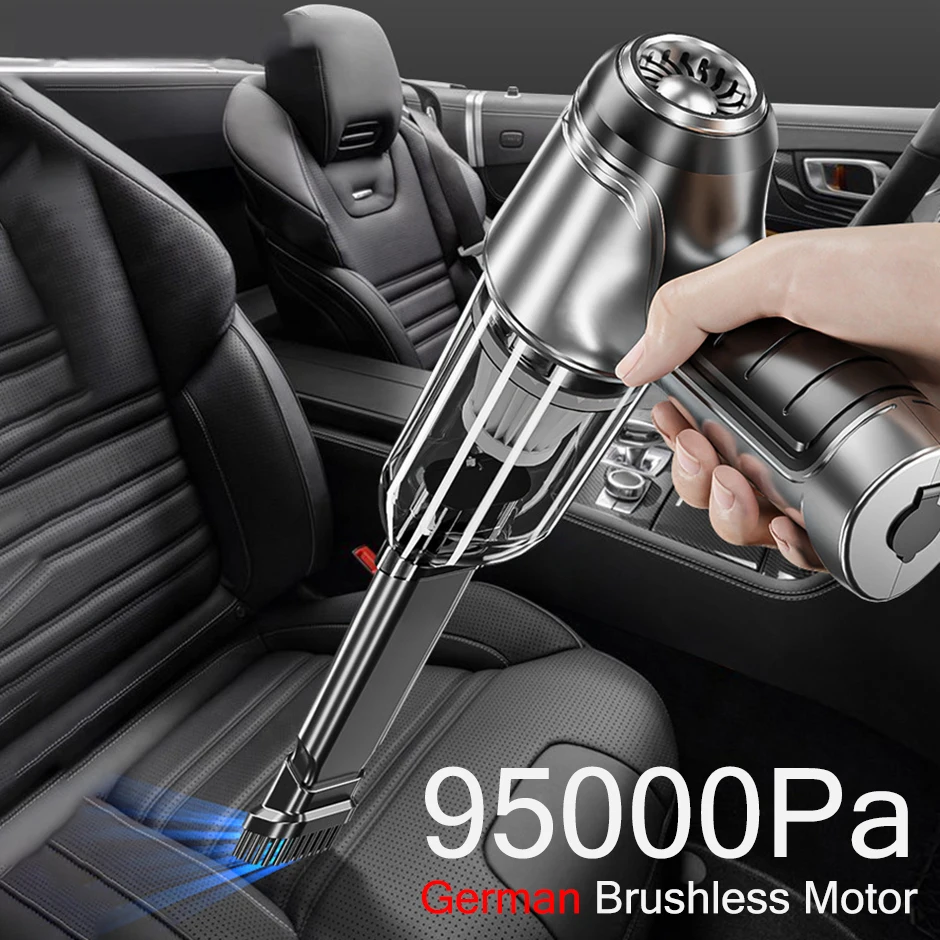 

95000Pa Wireless Car Vacuum Cleaner Air Duster Handheld Cordless Home Car Dual Use Auto Vaccum Cleaners With Built-in Battrery