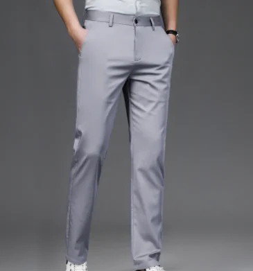 

Брюки мужские прямые стрейчевые, легкие повседневные офисные штаны с завышенной талией, лето 2022