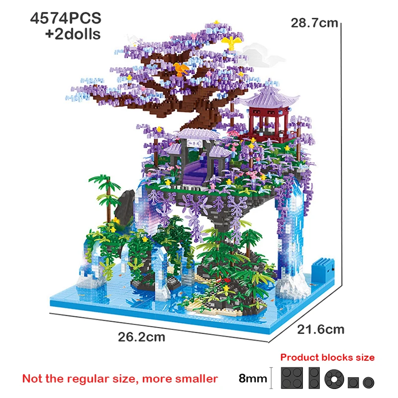 

Balody 16290 World Architecture Diamond Building Block fai da te Pavilion Tree Island Waterfall Pool Puzzle Brick per bambini ad