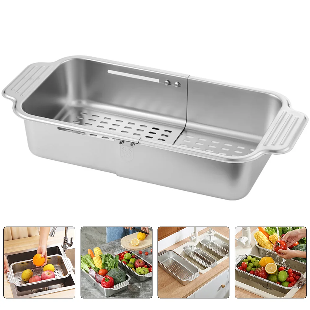 

Basket For Kitchen Organizer Kitchen Sink Stainless Steel Strainer Basket Sink Strainer for Storage Daily Kitchen