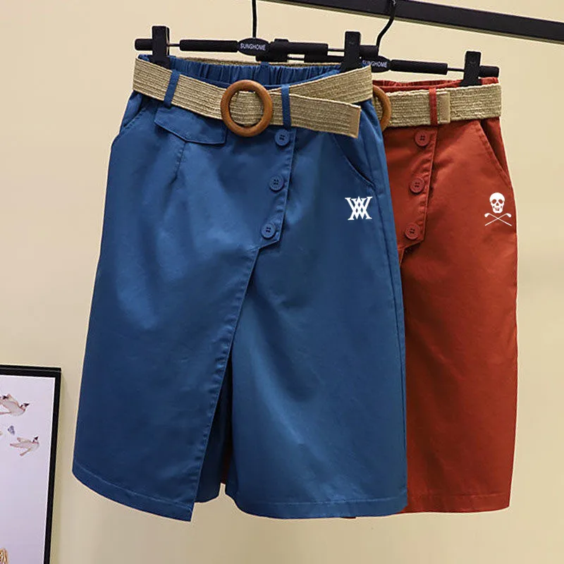 

Women Golf Short High Waist Skirt Summer Casual Skirt Straight Anti-Wrinkle Badminton Tennis Sports Golf Pants Golf Clothing