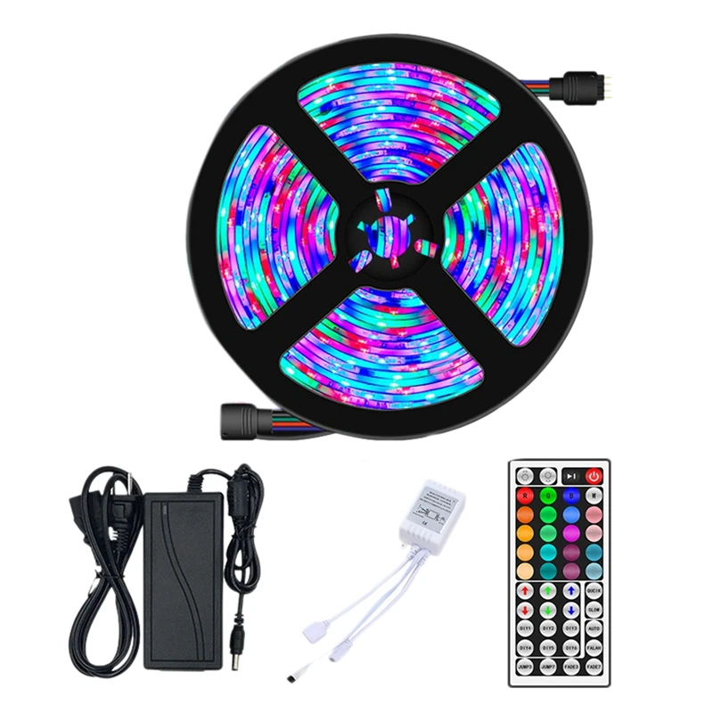 

Фсветильник светодиодный гибкий, не водонепроницаемый, 5050RGB, 44 кнопки, 10 м