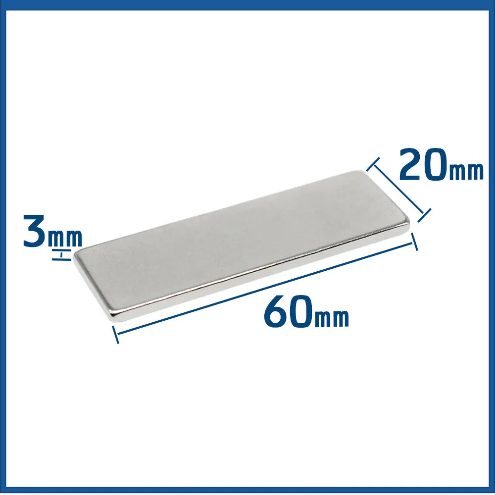 

1/2/5/10/15PCS 60x20x3mm Block Strong Powerful Magnets 60x20x3 Rare Earth Neodymium Magnet N35 Permanent NdFeB Magnet 60*20*3