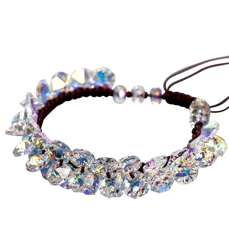 Austrian Crystal Bracelet Women High-Grade Design Exquisite Woven Light Luxury Jewelry Gift