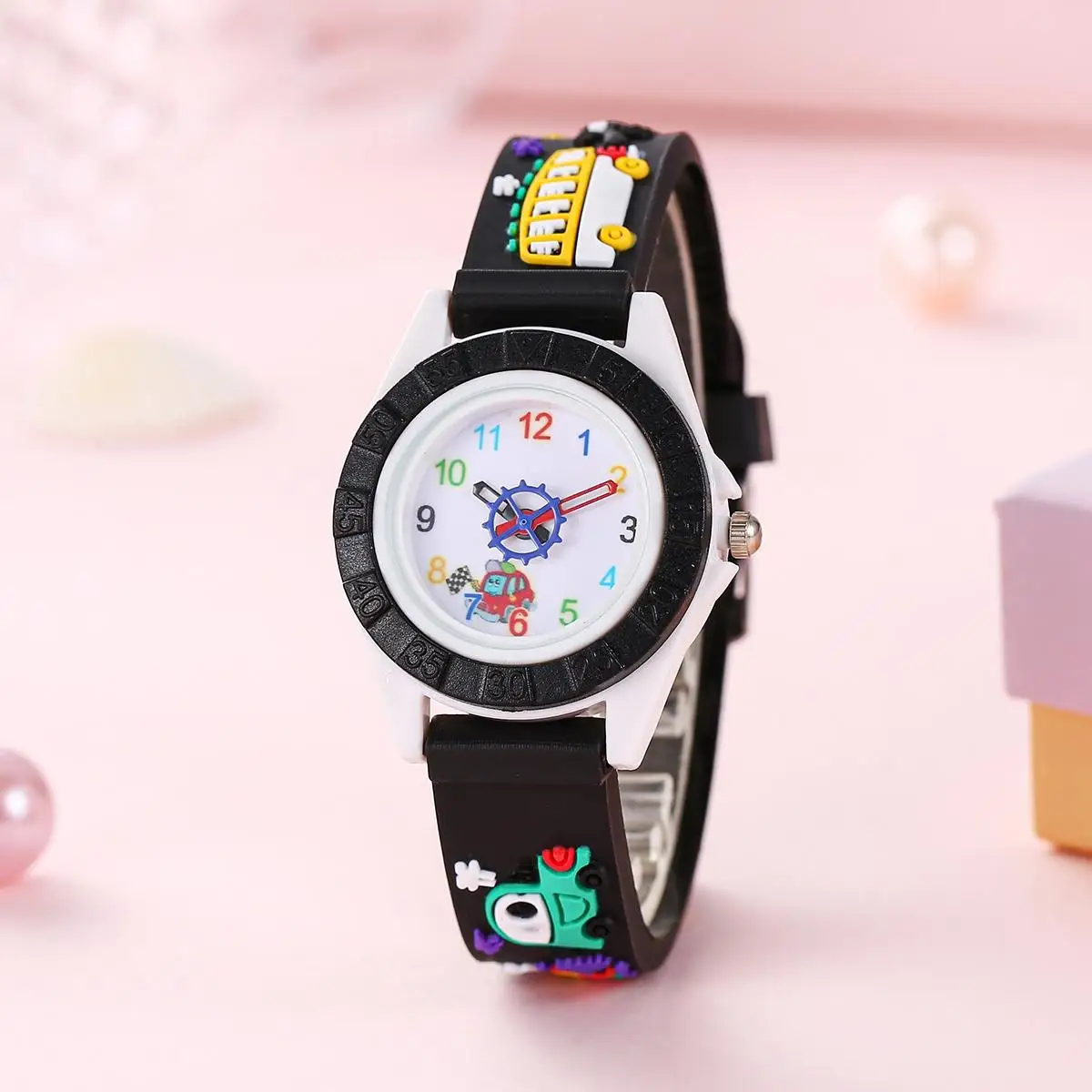 Подарки для детей: 12 цифровых мультяшных автомобилей Обучающие Детские часы