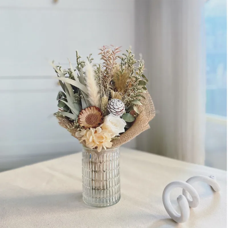 Сушеные маленькие натуральные цветы миниатюрный букет из легсветильник