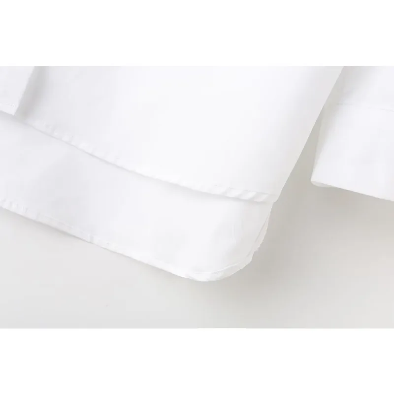 Блузка женская хлопковая однотонная с длинным рукавом в стиле минималистик