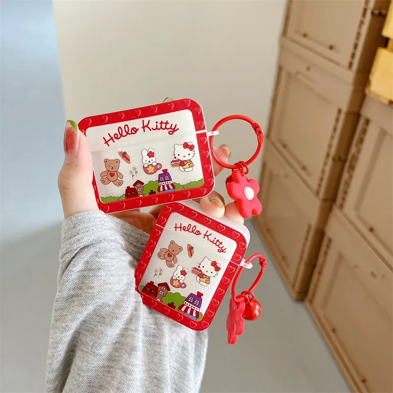 

Hello Kitty Case for AirPods 3 2 1 Pro Case TPU Cute Cartoon KT Cat Wireless Bluetooth Earphone Protection Cover for Airpods Pro