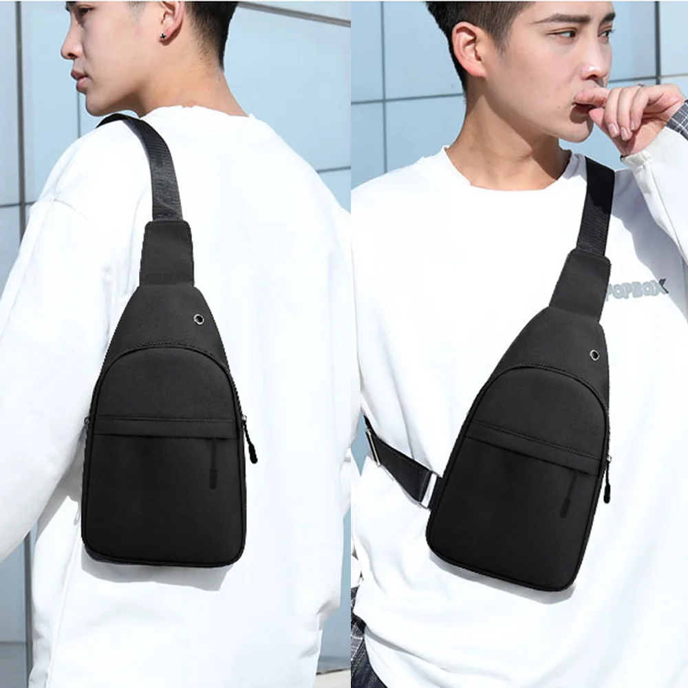 Men Fashion Backpack Crossbody Shoulder Bag Chest Pack with USB Charging Port Sling Side Women Travel Messenger Bag Chest Bag