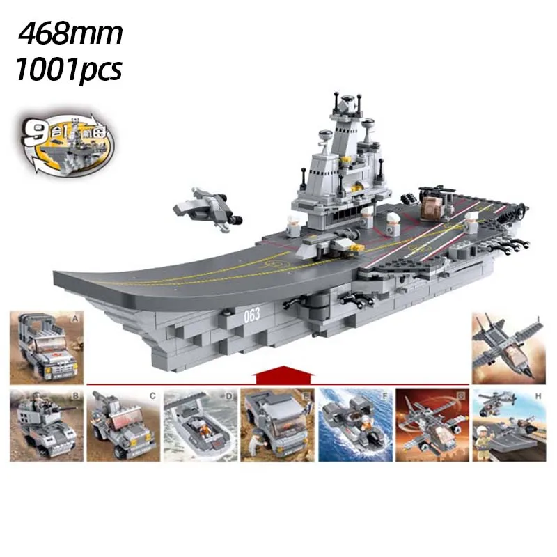 

Sluban Military Navy Ship Boat Sets Building Kit Blocks Kids Toys Brick Aircrafted Carrier creative DIY Army Warship Submarine