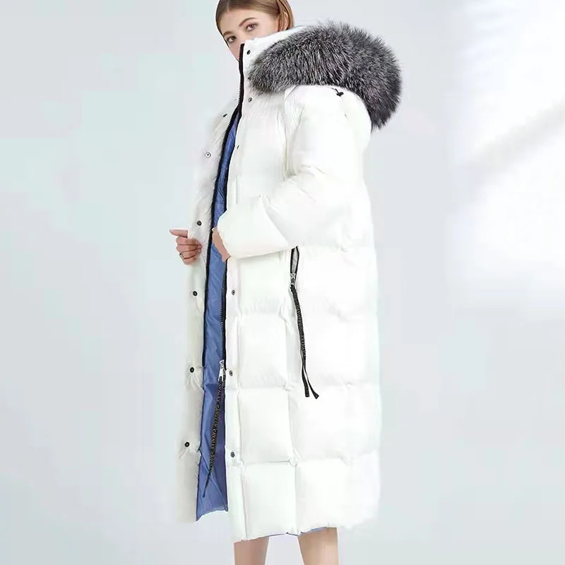 Women's Parker Down Jacket Women's Mid-Length 2023 New Winter Warm Hooded Fashion Shiny High Quality Women's Down Jacket NBH708