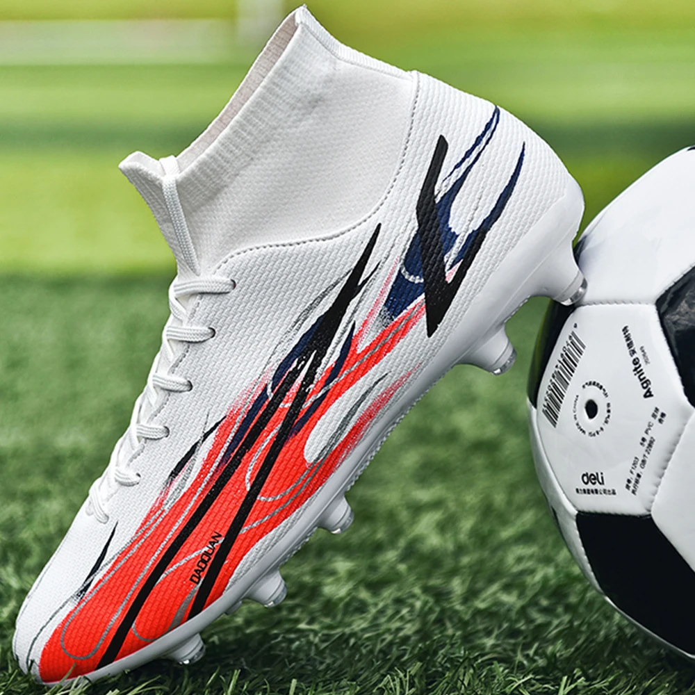 

Men's football shoes TF/FG high barrel spike football shoes youth adult outdoor sports football coach competition training shoes