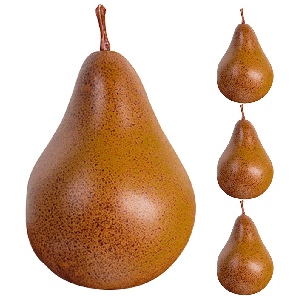 4 шт. искусственные фруктовые груши реалистичные модели украшения яркие