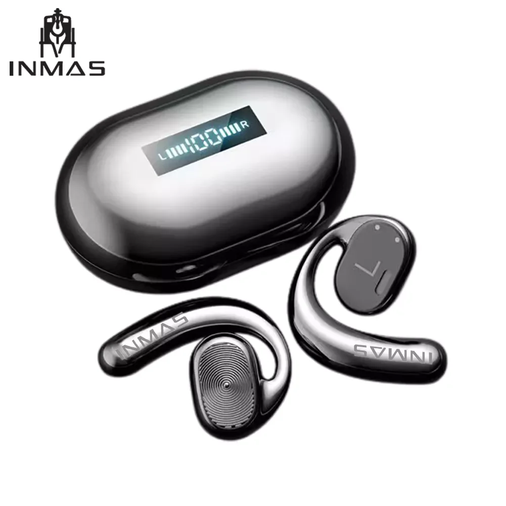 

NEW2023 Air Conduction Bluetooth Earphones Sport Waterproof Led Display Wireless Headphones HiFi Stereo Earbuds Headsets with Mi
