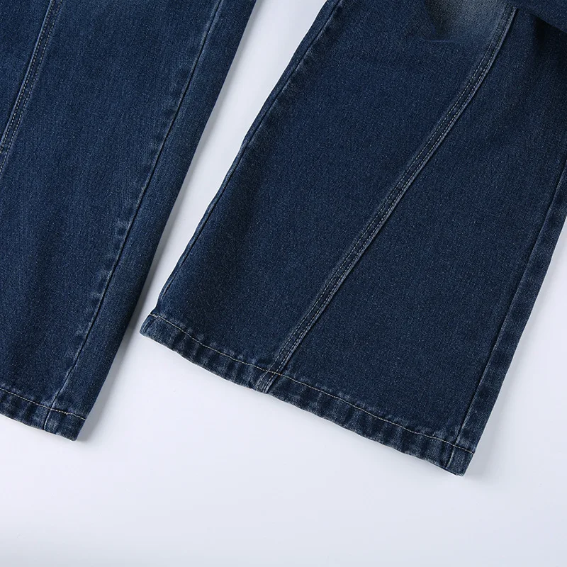 Streetwear Wide Leg Baggy Jeans Woman Low Waisted Street Jean Trousers Women Washed Stitch Vintage Cargo Pants Denim