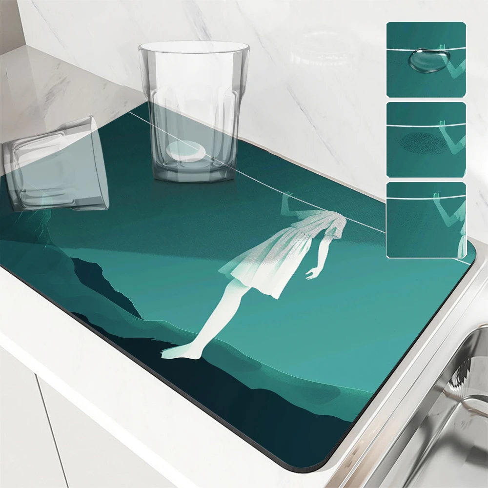 1 шт. Нескользящий Впитывающий Коврик для сушки белья