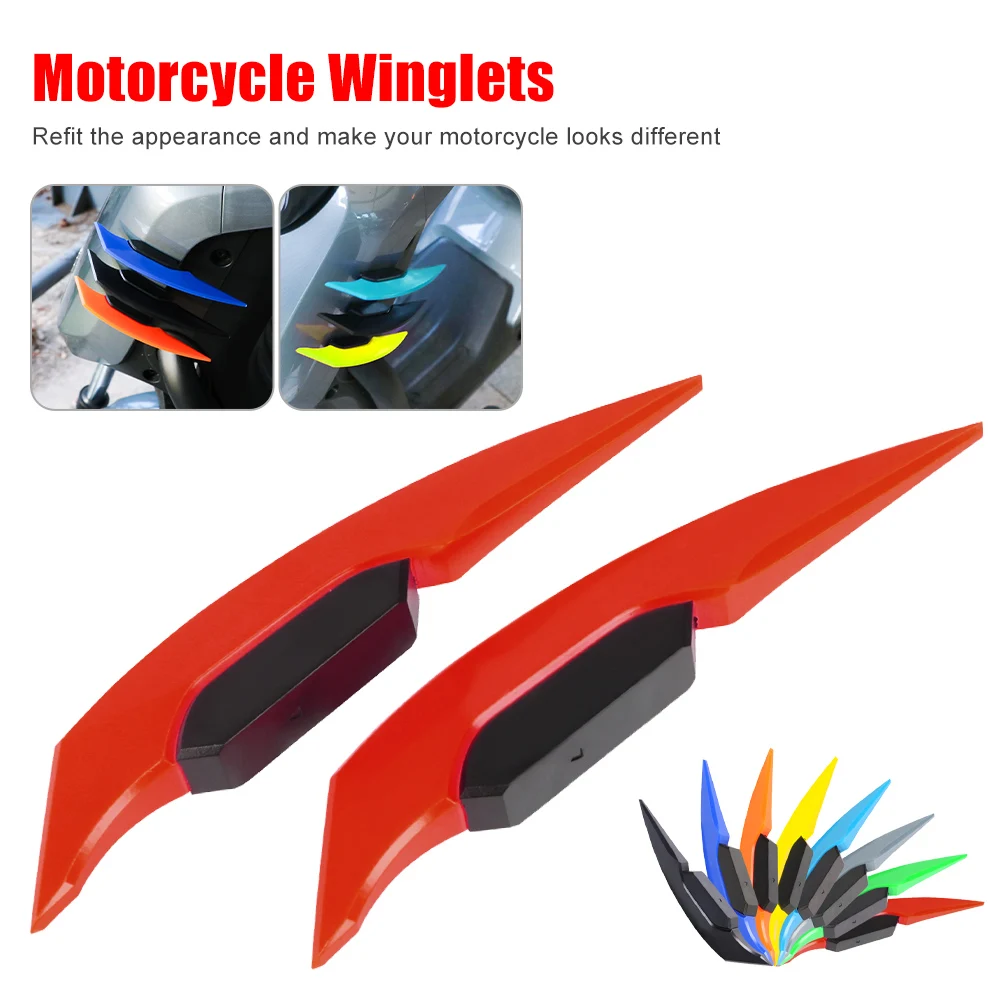 

2PCS Universal Motorcycle Winglet Aerodynamic Spoiler Wing With Adhesive Motorcycle Exterior Decoration Sticker For Motorbike