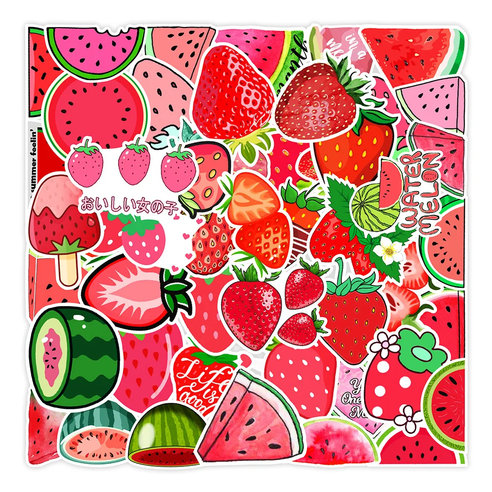 

10/30/60 Watermelon Strawberry Sticker Phone Case Laptop Travel Case Guitar DIY Graffiti Children's Fruit Sticker Toy