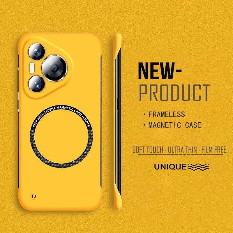 Ультратонкий Твердый поликарбонатный Магнитный безрамочный чехол для телефона