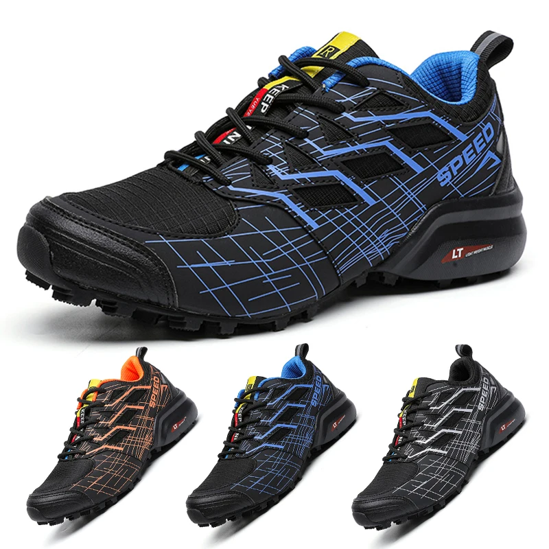 Mountaineering Sneakers Men's Sneakers Outdoor Breathable Non-Slip Running Shoes Wear-resistant Climbing Sneakers Plus Size Shoe