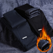 Pantalones informales gruesos y cálidos para hombre...