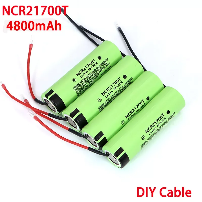 

NEW 3.7V NCR21700T 4800mAh li-lon battery 21700 15A 5C Rate Discharge ternary lithium batteries DIY Welding Cable