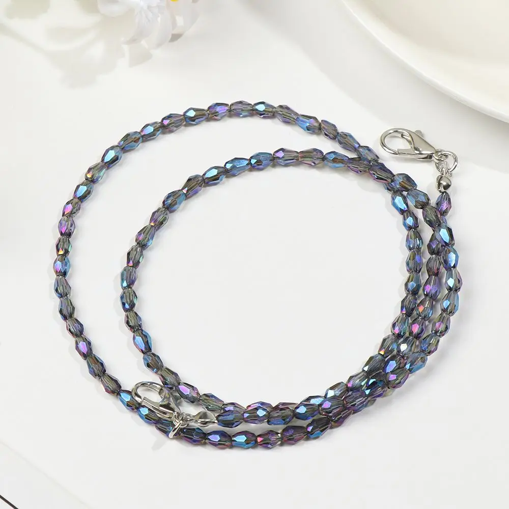 

Fashion Anti-lost Extender Women Men Reading Glasses Chain Neck Straps Crystal Beaded Chain Face Mask Lanyards