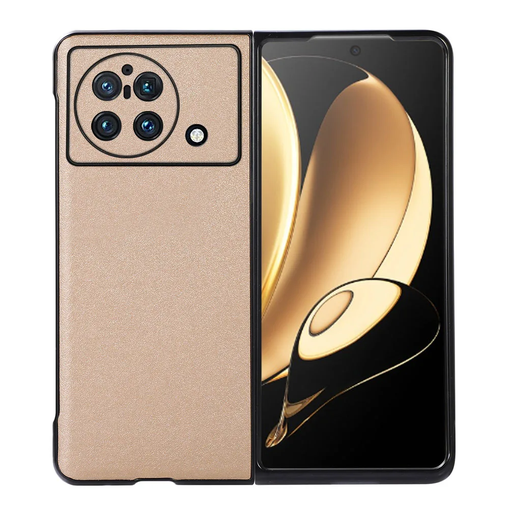 

for Vivo X Fold Case Two-Color Litchi Pattern Phone Case Foldable Screen Crystal Pattern Protective Cover Skin Shell