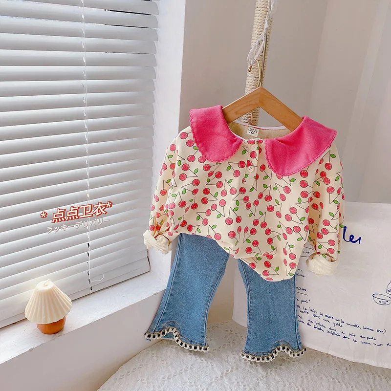 

Girls Clothes Sets 2022 Autumn Spring Long Sleeve Sweatshirt Top & Jeans Denim Pants Fashion Kids Boutique Clothes 2pcs 3-7Y