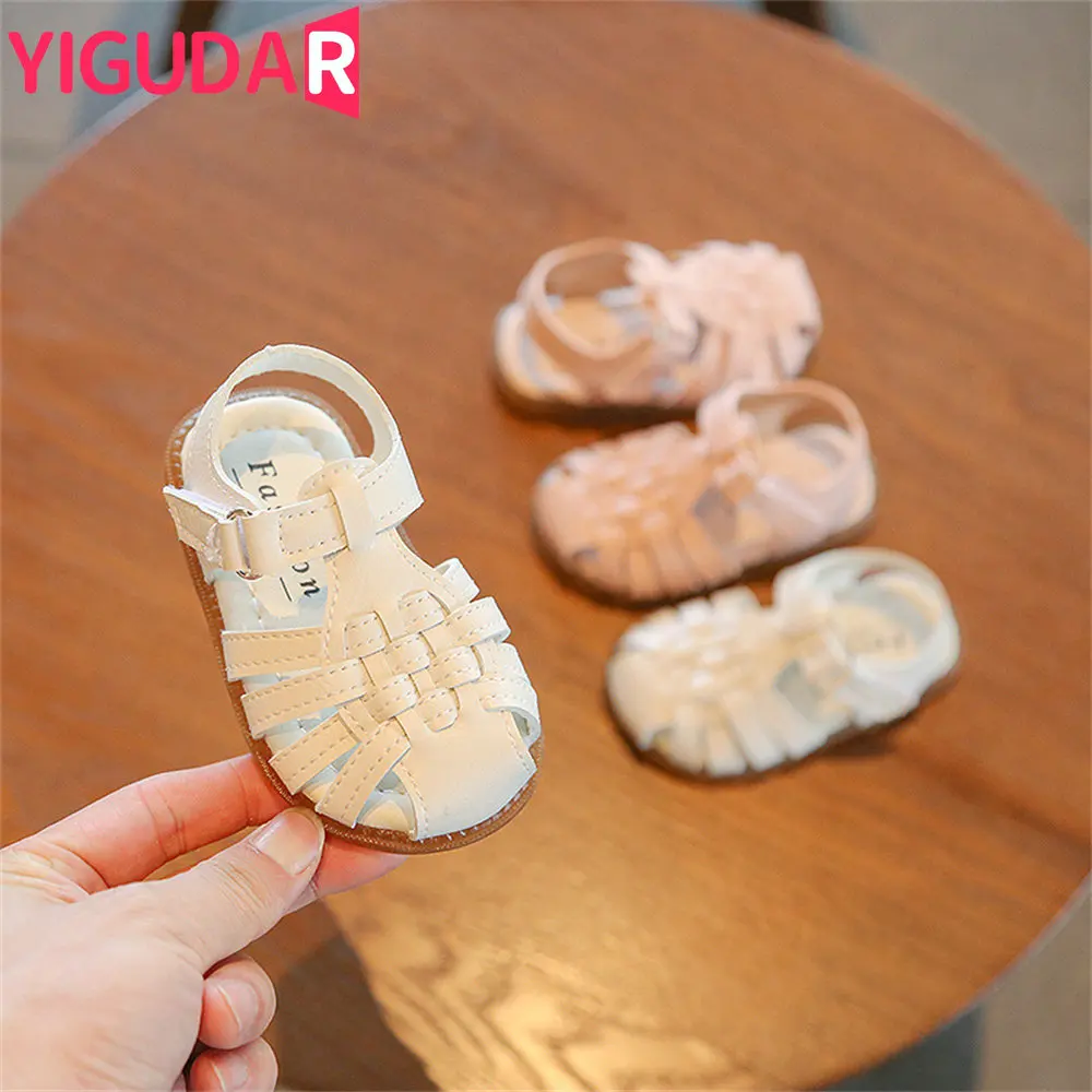 

Children's Soft-soled Shoes Summer Strap Closed Toe Little Children's Shoes Girls Princess Anti-Slip Beach Sandals sandalias