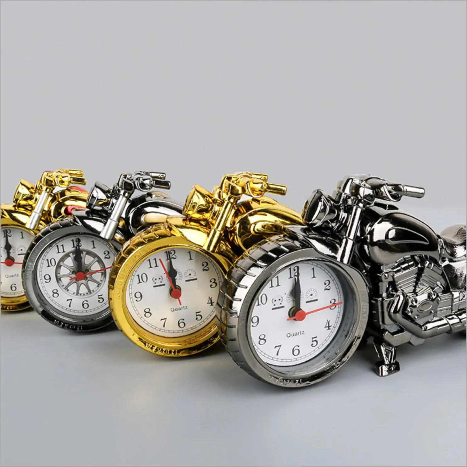 Creative Desk Clock Motorbike Pattern Clock Home Living Room Decor Birthday Cool Student Kids Gift