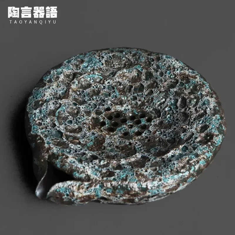 

Бронзовая текстура с полынью, рельефный Лотос, круглая подставка под чайник, античная керамическая подставка для хранения воды, дизайнерский Китайский строительный коврик