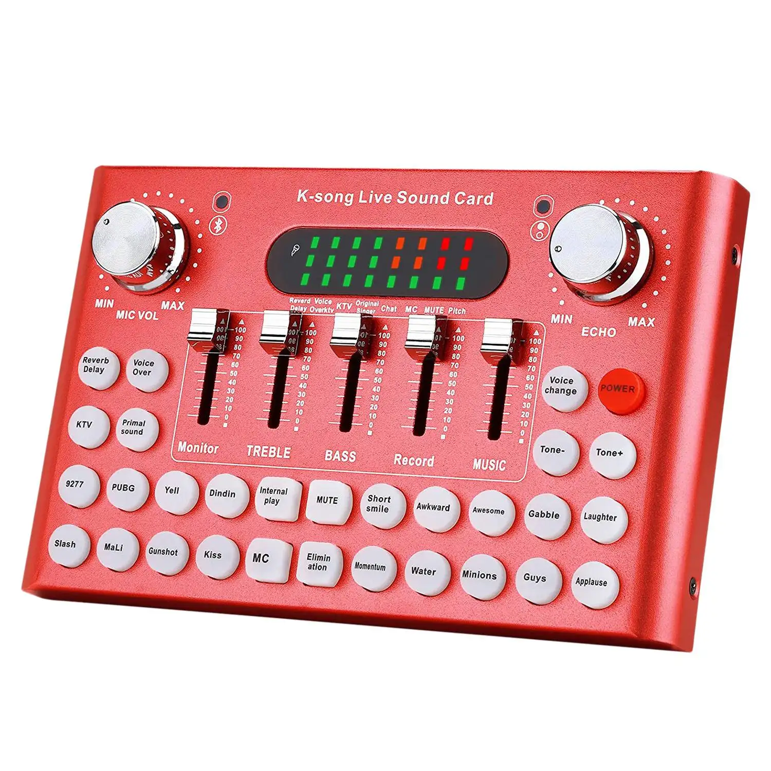 

Bluetooth Audio Mixer With Effector And Voice Changer Used For Live Broadcasting Music Recording Podcasting