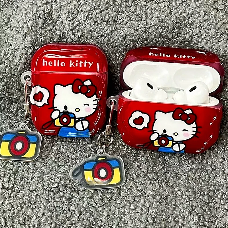 Чехол для наушников Sanrio Hello Kitty AirPods 1 2 3 4 Pro 2024 милый мультяшный беспроводной