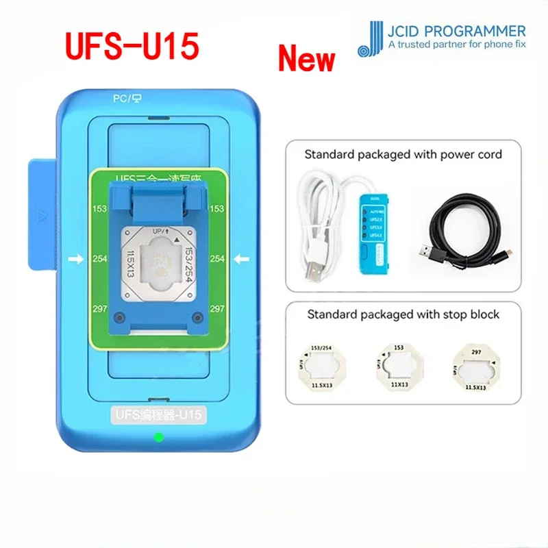 Программатор JC JCID UFS U15 BGA153/254/297 3 в 1 разъем для чтения и записи 2 X/3 X/4 X NAND чип