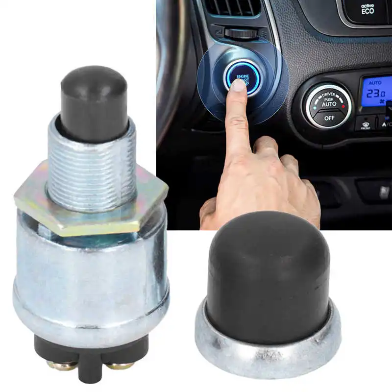 

12V/24V Engine Start Push Button Switch With Waterproof Cap Start-Up Switch Universal For Car Truck Boat RV ATV