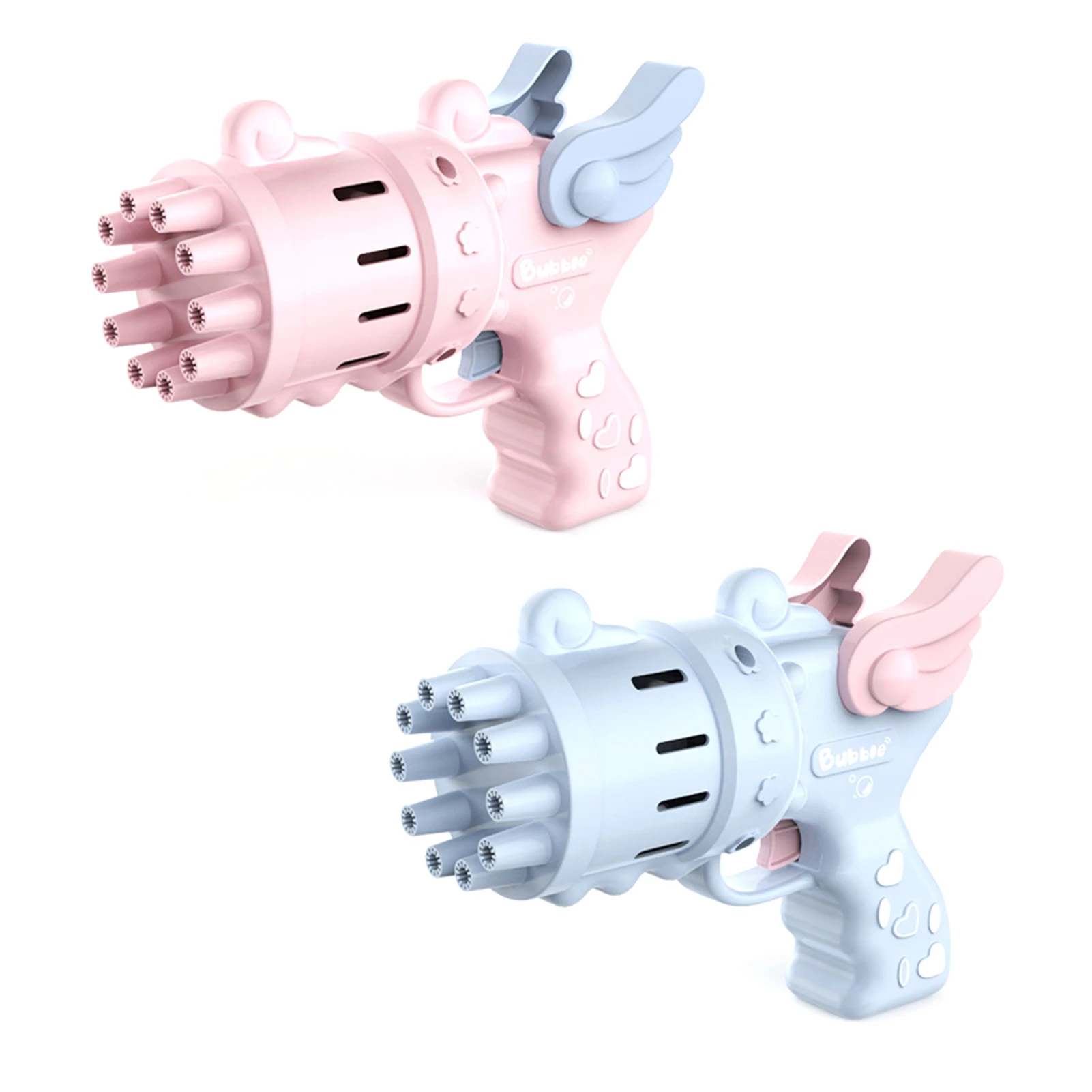 

2022 Upgrade Bubble Machine Toy Angel Wings Chasing Bubble Machine 10 Hole Bubble Machine For Boys Girls Birthday Gifts