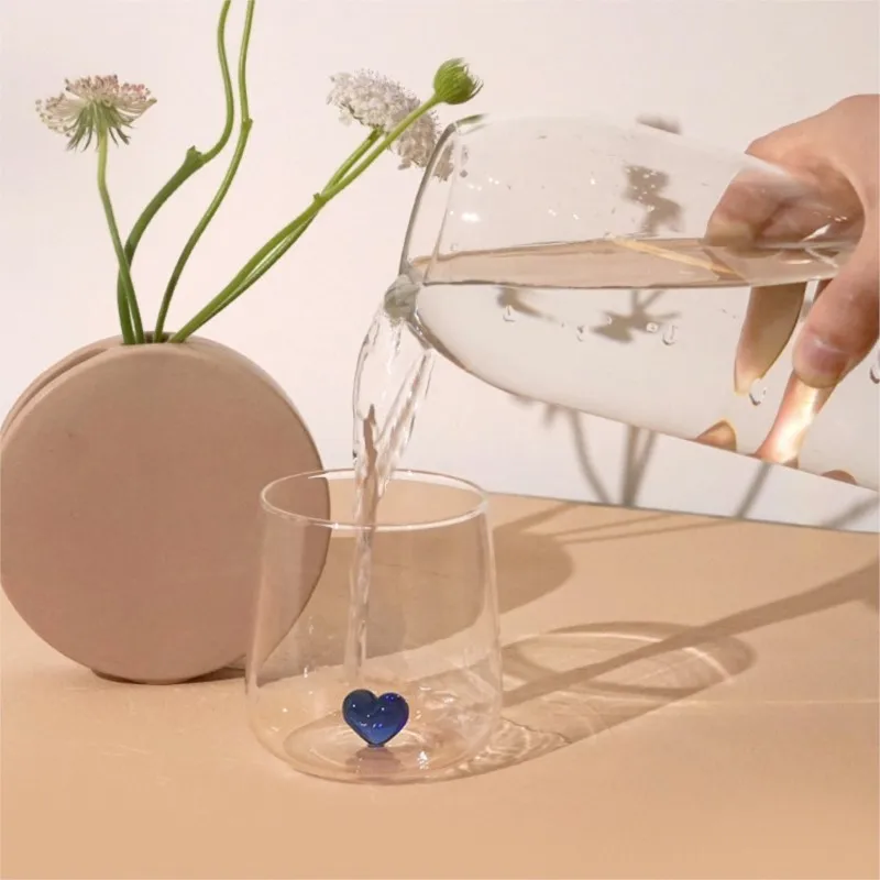 

Glass Coffee Cup Creative Love Couples For A Cup Of Heat-resistant Glass Northern Wind Pink Heat-resistant Brush My Teeth Cup
