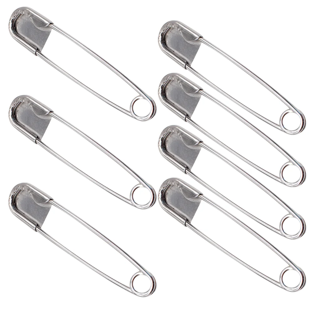

7 Pcs Black Decor Crafting Supplies Safety Pins Large Stainless Steel Wire Extra