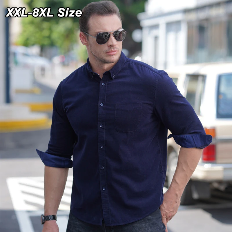 

Рубашка мужская Вельветовая с длинным рукавом, 100% хлопок, XL, 8XL