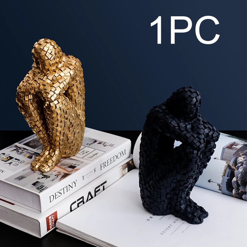 

Ornament Gift Book Shelf Figurine Study Room Resin Character Statue Bookend Art Craft Sculpture Desktop Collection Home Decor
