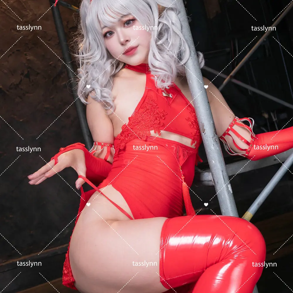 YoRHa 2B Косплей Черный Красный Новый Год Ципао Cos Аниме NieR Костюм Cheongsam Сексуальное