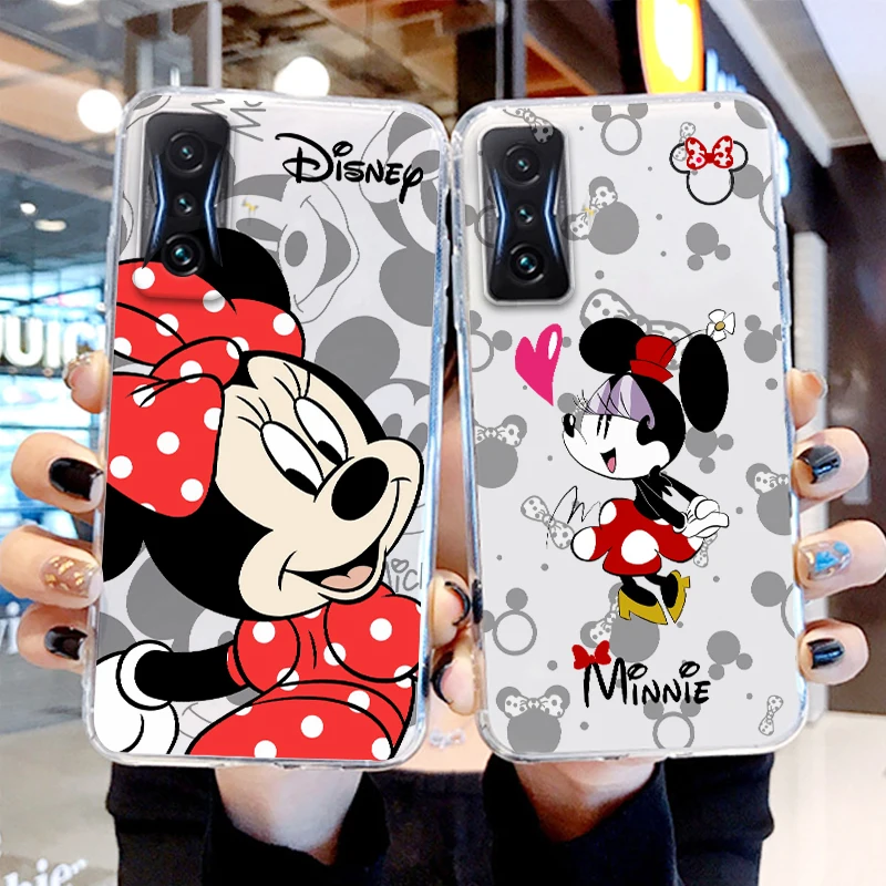 

Disney Mickey&Minnie Love Transparent Phone Case For Xiaomi Redmi K60 K50 K40 Gaming K30 K20 A1 Pro 5G 12C 11 10X 9T 9