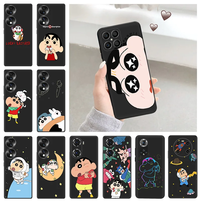 Мягкий силиконовый чехол для телефона Honor X7b X9b X6 a X7 X8 b 70 90 Magic5 Crayon Cute Moon Shin_chan Huawei P20
