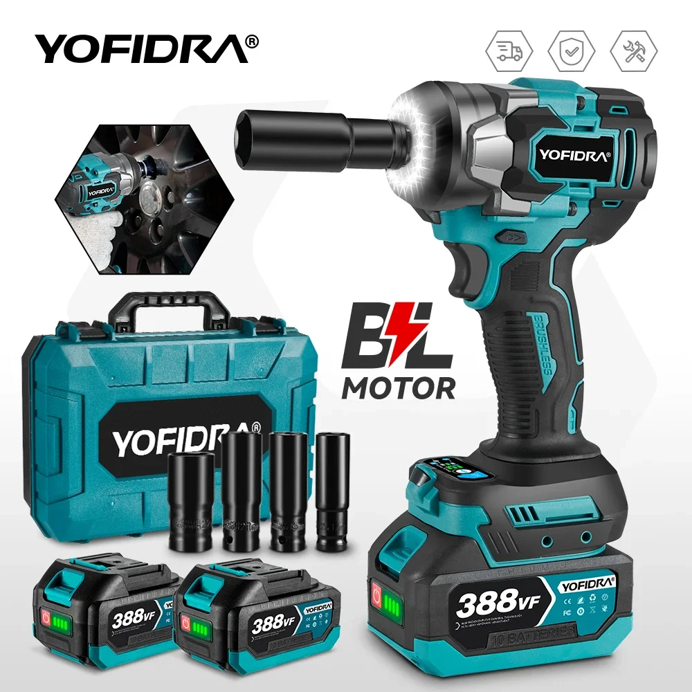 Бесщеточный электрический ударный гайковерт YOFIDRA 1200N.M