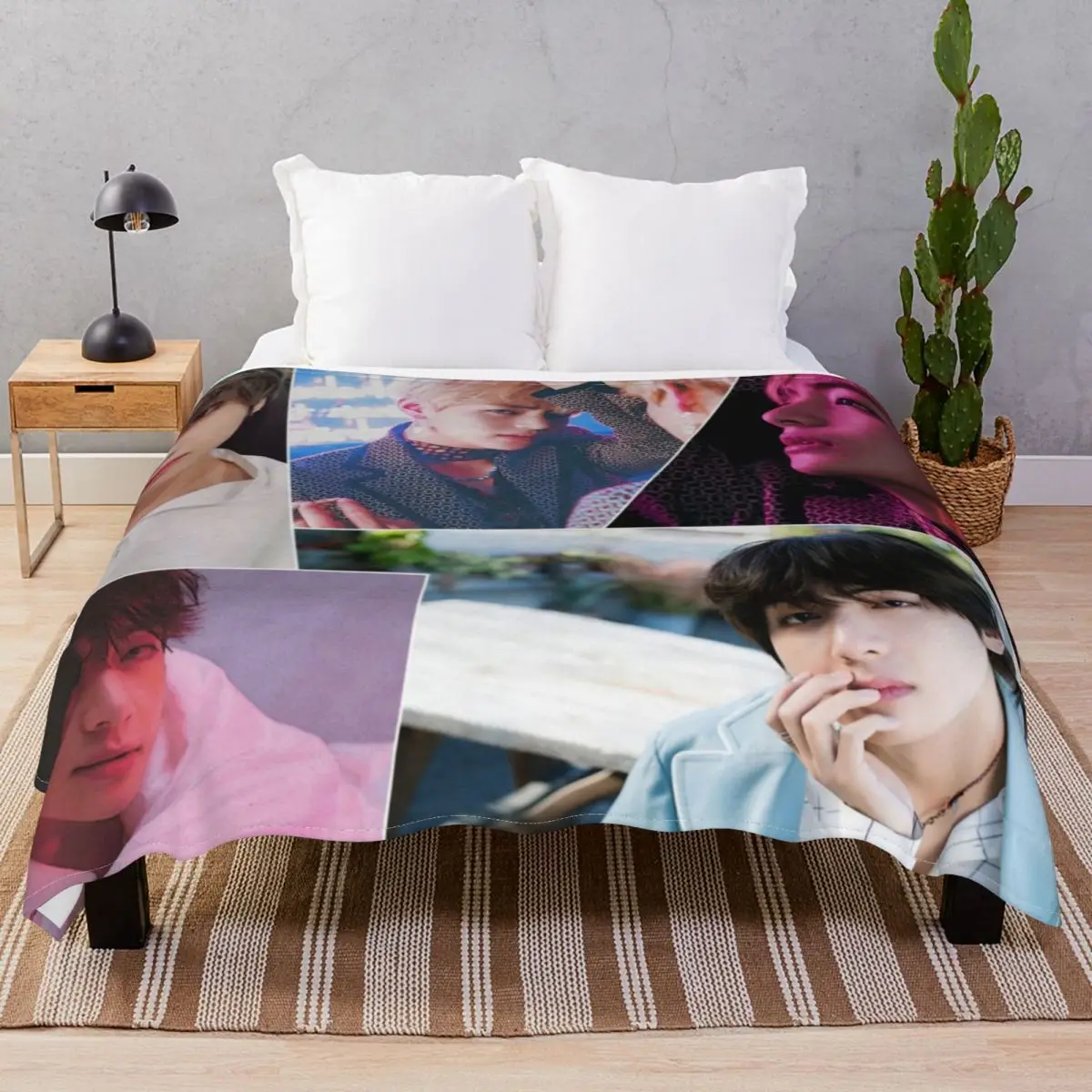 Taehyung Blanket Flannel Autumn/Winter Super Warm Throw Blankets for Bedding Sofa Travel Cinema