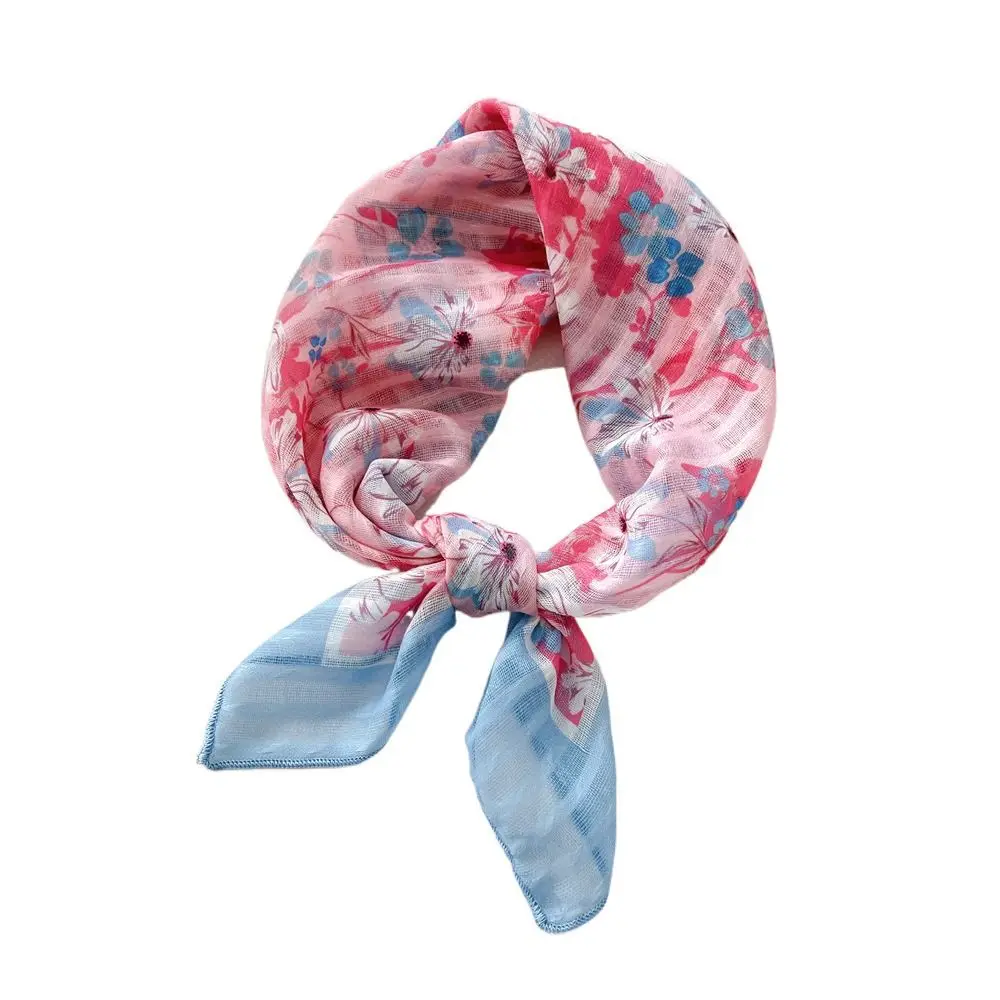 

Scarf Accessories Bandanas Headscarf Weave Hair Decorate Female Printed Scarf Square Scarf Flower Silk Scarf Hair Band