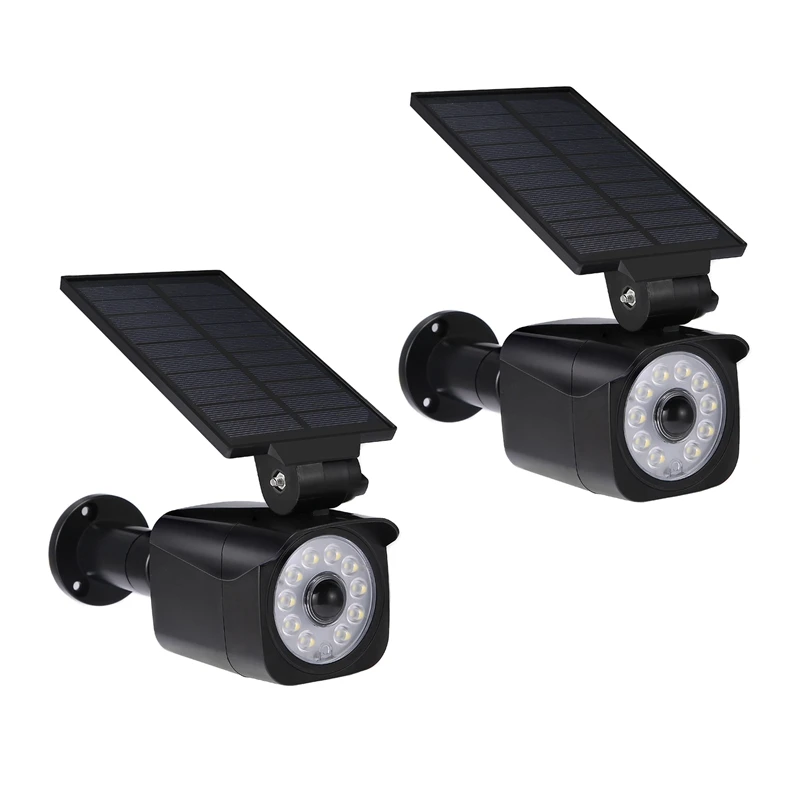 

2Pcs Monitor Solar Lights Solar Panels Solar Flood Light For Porch Garden