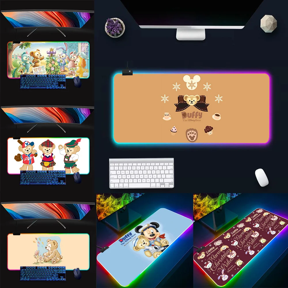 Игровой коврик для мыши и клавиатуры Bear Duffy RGB резиновый светящийся игрового