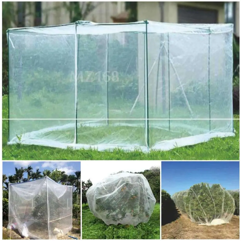 80Mesh Garden Nylon Insect Net Cover Plant Fruit Tree Cover Anti-Bird Net Protective Vegetable Crop Greenhouse Cover With Zipper